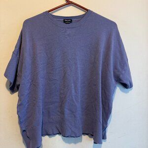 Splendid Sweater Womens M Purple Crew Neck Short Sleeve Boxy Oversized (144)